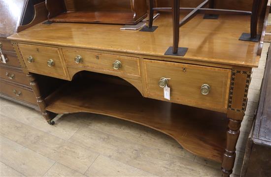 A 19th century mahogany two-tier writing table, W.152cm